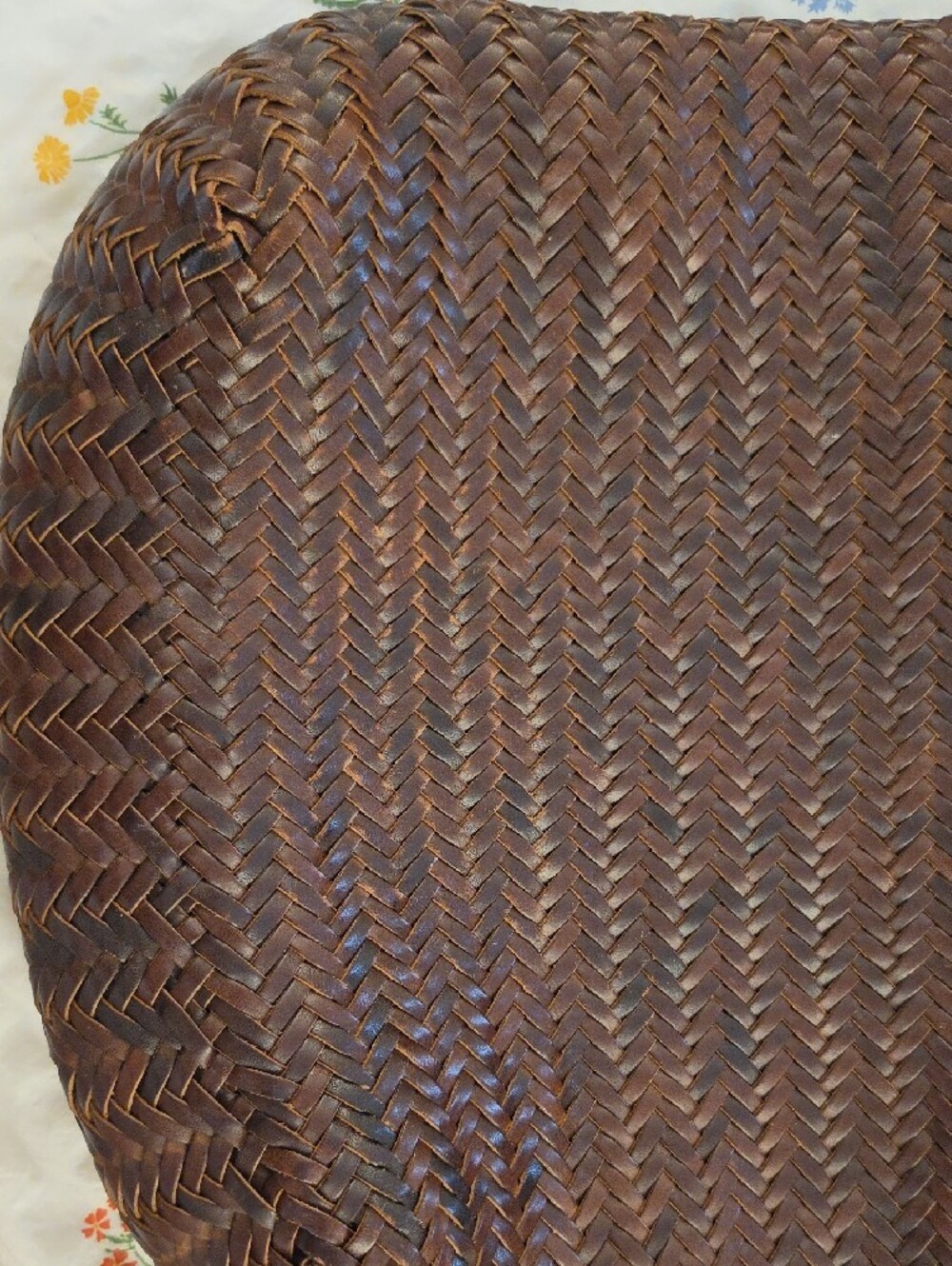 Hand-Woven Italian Full Grain Leather Basket Bag Dragon Diffusion Inspired - Picture 12 of 13